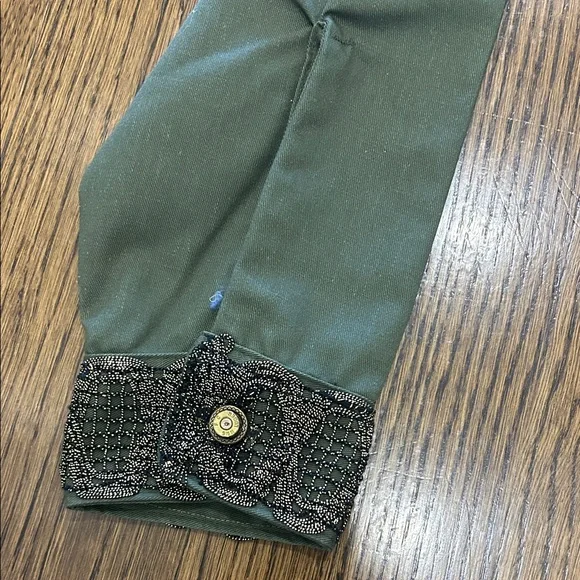 Embellished Green and Multicolor Women's Jacket - Picture 4 of 10